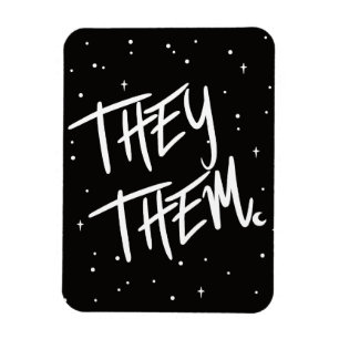 Sterne Sie / sie Pronouns 3 cm Abzeichen Magnet