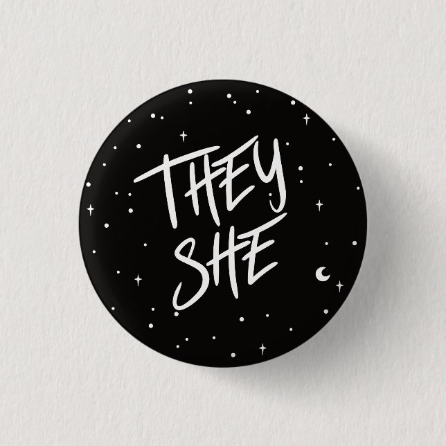 Sterne Sie / sie Pronouns Button (Vorderseite)