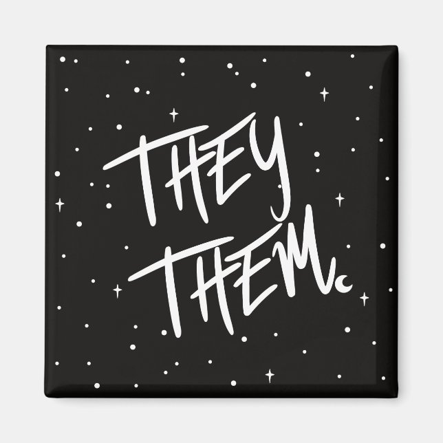Sterne Sie / sie Pronouns Magnet (Vorne)