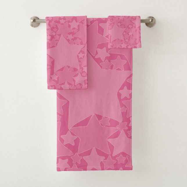 Sterne, Sterne, Sterne - rosa Badhandtuch Set (Insitu)