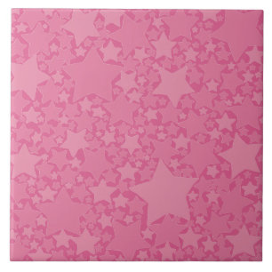 Sterne, Sterne, Sterne - rosa Fliese
