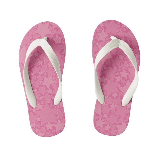 Sterne, Sterne, Sterne - rosa Kinderbadesandalen (Fußbett)
