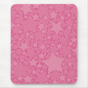 Sterne, Sterne, Sterne - rosa Mousepad
