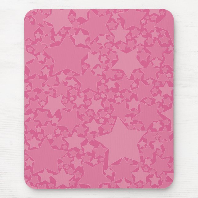 Sterne, Sterne, Sterne - rosa Mousepad (Vorne)