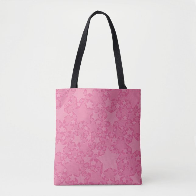 Sterne, Sterne, Sterne - rosa Tasche (Vorderseite)
