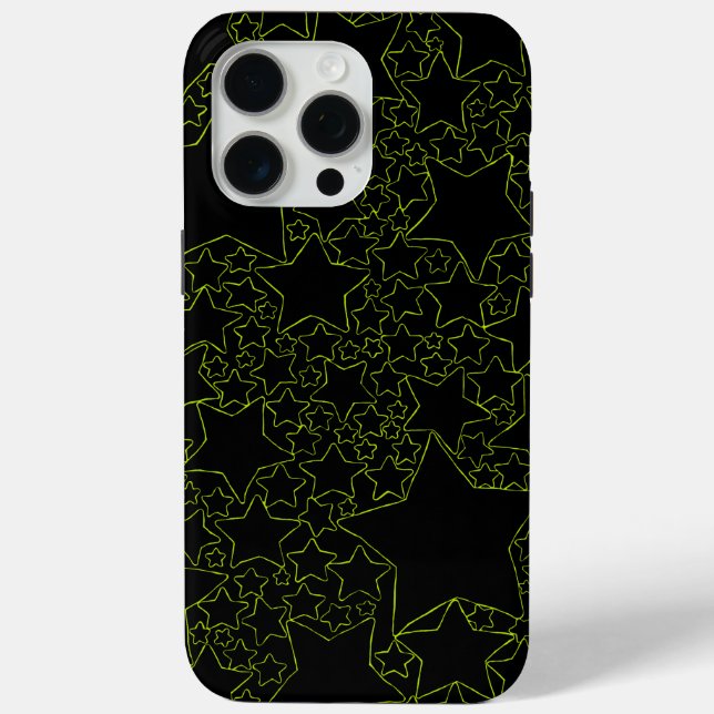 Sterne, Sterne, Sterne - Zitronengrün Case-Mate iPhone Hülle (Rückseite)