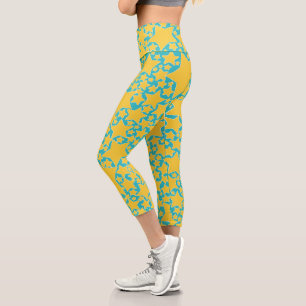 Sterne, Sterne, Türkisch-gelbe Sterne Capri Leggings