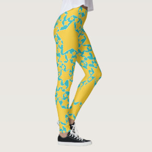 Sterne, Sterne, Türkisch-gelbe Sterne Leggings