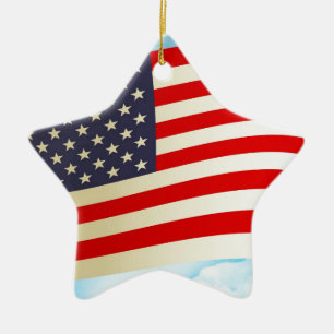 Sterne Streifen der amerikanischen Flagge ehren di Keramikornament