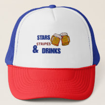 Sterne Streifen & Drinks Lustiges Patriotisches 4.