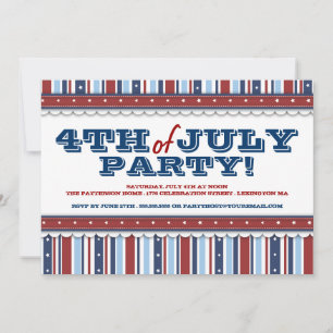 Sterne & Streifen Festivals 4. Juli Party Einladung