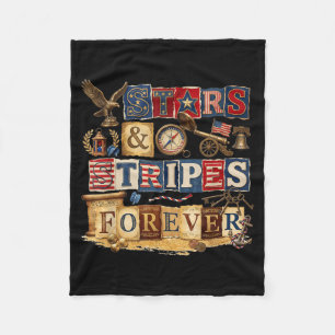 Sterne Streifen Forever Patriotisches Amerikanisch Fleecedecke