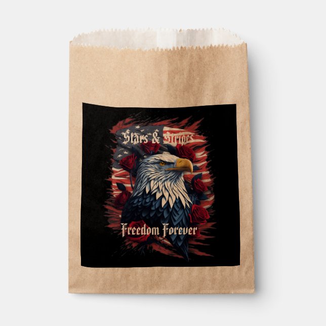 Sterne & Streifen Freiheit für ewig Adler USA Flag Geschenktütchen (Vorderseite)