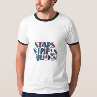 Sterne Streifen Freiheit T-Shirt