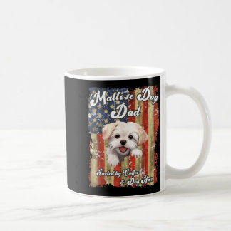 Sterne Streifen Malteser Hund Papa Patriotisch USA Kaffeetasse