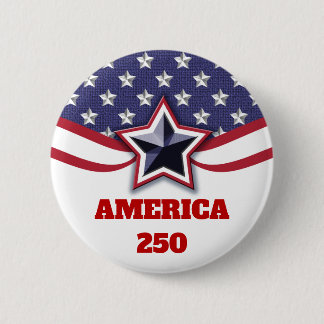 Sterne Streifen Patriotisches Amerika 250 Design Button