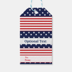 Sterne & Streifen Rot Weiß & Blau Americana Geschenkanhänger