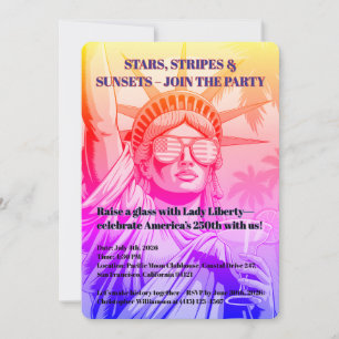 Sterne, Streifen & Sonnenuntergänge Lady Liberty 2 Einladung