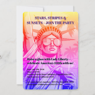 Sterne, Streifen & Sonnenuntergänge Lady Liberty 2 Einladung