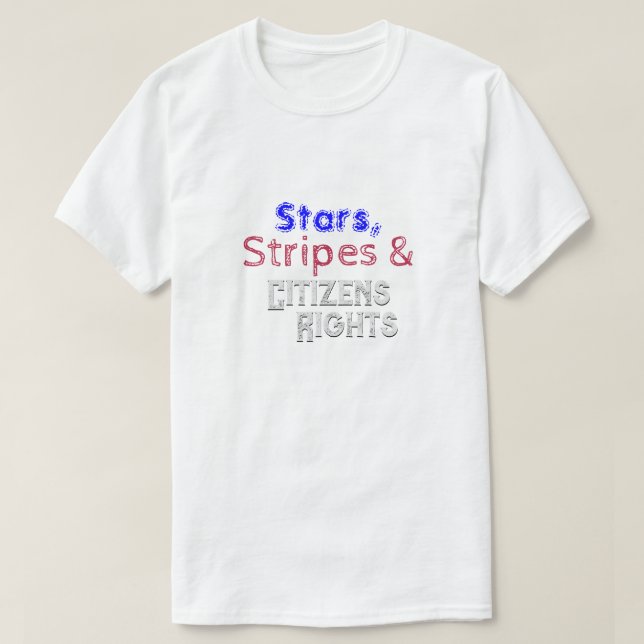 Sterne, Streifen und Bürgerrechte T-Shirt (Design vorne)