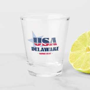 Sterne, Streifen und Delaware 1787 Shot glass Schnapsglas