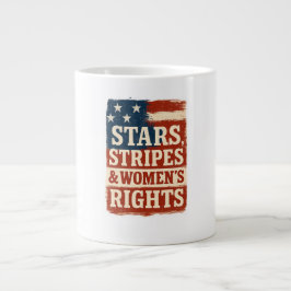 Sterne, Streifen und Frauenrechte - abgenutzte Fla Jumbo-Tasse