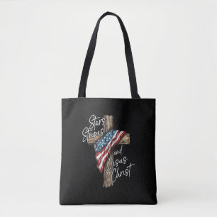 Sterne Streifen und Jesus Christus Glaube Patriot Tasche