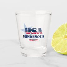 Sterne, Streifen und Minnesota 1858 Shot glass