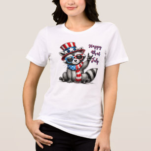 Sterne, Streifen und Mischief - Patriotischer Racc Tri-Blend Shirt