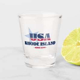 Sterne, Streifen und Rhode Island 1790 Shot glass Schnapsglas