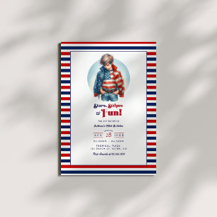 Sterne, Streifen und Spaß   Alle American Boys zum Einladung