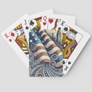 Sterne, Streifen und Strategie Spielkarten