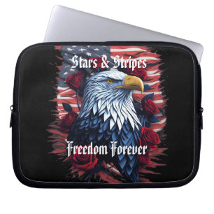 Sterne & Streifen USA-Flagge Weißkopfseeadler mit  Laptopschutzhülle