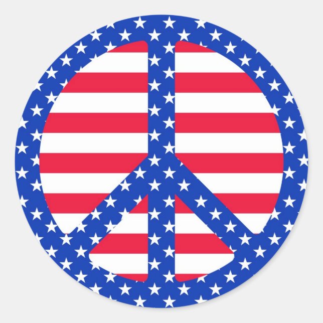 Sterne & Striples Peace Symbol Stickers (Vorderseite)