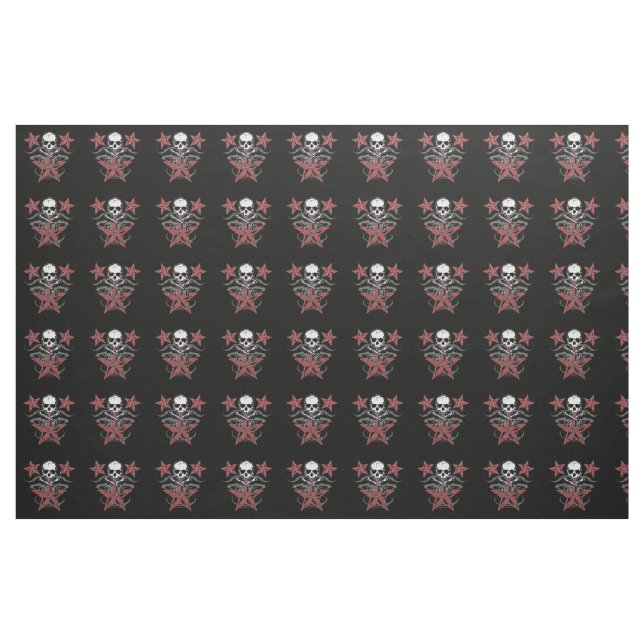 Sterne u. Schädel-Gewebe Stoff (Fat Quarter (45,7 x 55,9 cm))