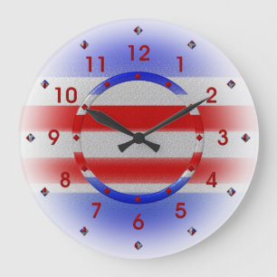 Sterne u. Streifen USA patriotisch Große Wanduhr