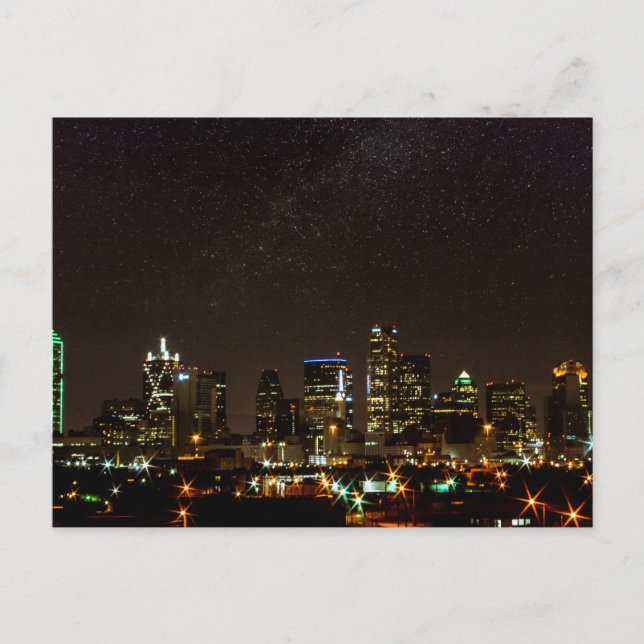 Sterne über Dallas, Texas Postkarte (Vorderseite)