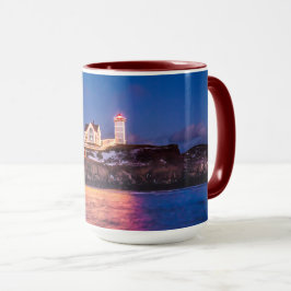Sterne über Nubble Lighthouse in Maine Tasse