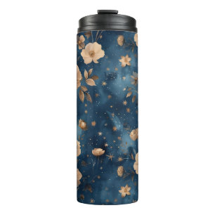 Sterne und Blume Blumenmuster Thermosbecher