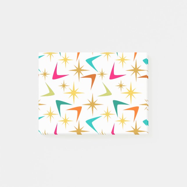 Sterne und Boomerangs Post-it Klebezettel (Vorderseite)