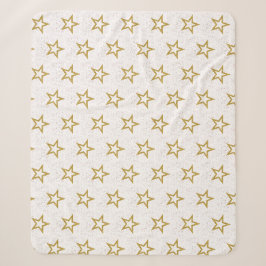 Sterne und Confetti Rosa, Gold und Weiß elegant Sherpadecke