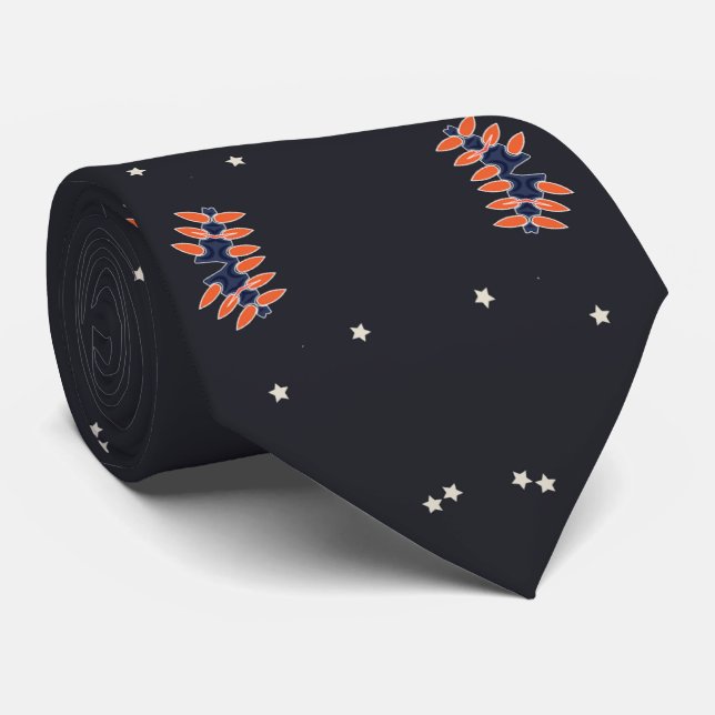 Sterne und einzigartige Raumschiff Muster Neck Tie Krawatte (Gerollt)