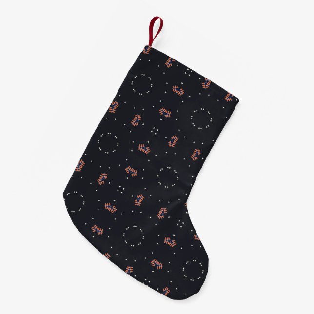 Sterne und einzigartiges Raumschiff Kleiner Weihnachtsstrumpf (Vorderansicht (hängend))