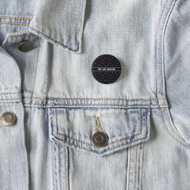 Sterne und einzigartiges Raumschiff-Muster Knopf Button (Beispiel)