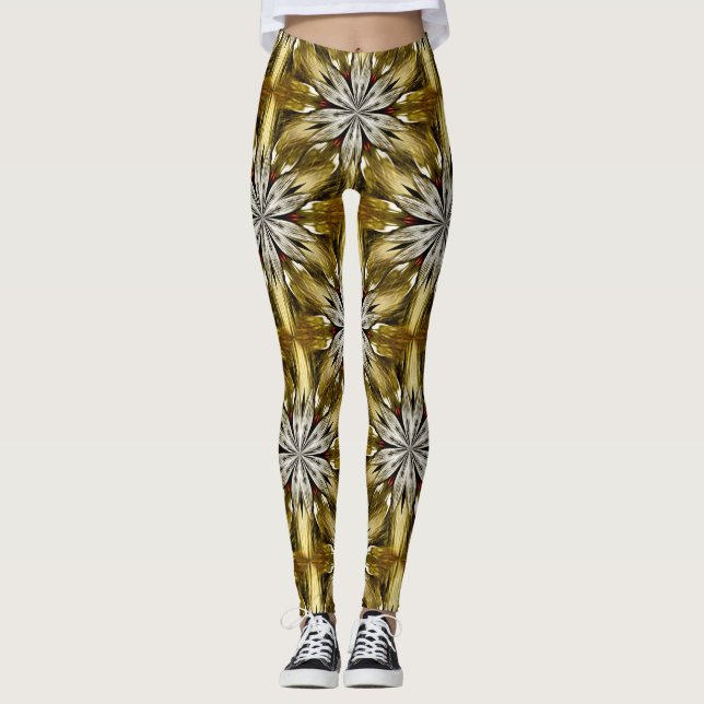 Sterne und Formen Abstraktes Kunstmuster Leggings (Vorderseite)