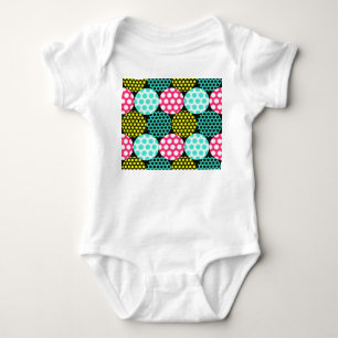 Sterne und Kreise, bunte Pop. Baby Strampler