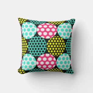 Sterne und Kreise, bunte Pop. Kissen