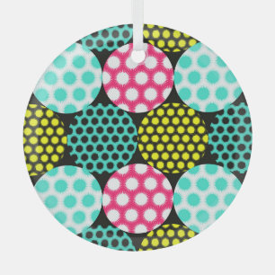 Sterne und Kreise, bunte Pop. Ornament Aus Glas