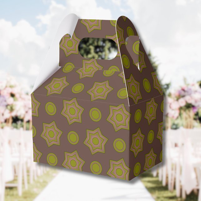 Sterne und Kreise in braun und grün Geschenkschachtel (Von Creator hochgeladen)