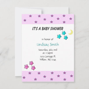 Sterne und Mond Baby Shower Einladung